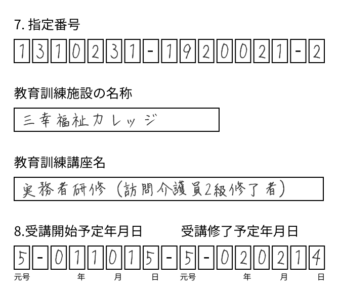 ホームヘルパー2級（訪問介護職員2級）修了者